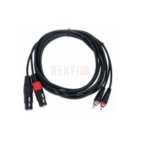Cordial EU 3 FC – Câble double asymétrique 3 m 2× XLR femelle vers 2× RCA mâle
