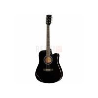 Harley Benton D-120CE BK – Guitare électro-acoustique Dreadnought pan coupé, coloris noir