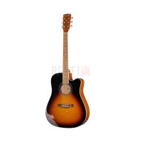 Harley Benton D-120CE VS – Guitare électro-acoustique Dreadnought pan coupé Vintage Sunburst