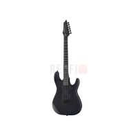 Harley Benton HWY-25BKS Progressive Series – Guitare électrique 24 frettes tête inversée, double humbucker, noir mat
