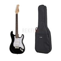 Harley Benton ST-20 BK Standard Series w/Bag – Guitare électrique style ST noire avec housse