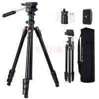 K&F Concept KF09.115V1 – Trépied vidéo 196 cm avec tête 3 voies pour caméra et smartphone