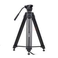 Kingjoy VT-2500 + VT-3510 – Trépied vidéo avec rotule fluide 360° pour caméra et camescope professionnel
