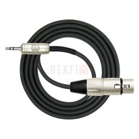 Kirlin AP-494PRL-06 BK – Câble patch XLR femelle vers mini-jack stéréo 3,5 mm 1,8 m OFC noir