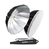Godox UB-105S – Parapluie parabolique réfléchissant profond 105 cm intérieur argenté avec couvercle diffuseur, tige 8mm réglable flood-to-spot pour la photographie et la vidéo studio