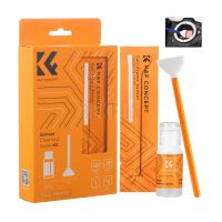 K&F Concept SKU.1617 – Kit de nettoyage capteur plein format 24mm, 10 écouvillons microfibre à usage unique + liquide nettoyant 20ml sans ammoniaque