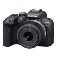 Canon EOS R10 Kit RF-S 18-45mm – Appareil photo hybride APS-C 24,2MP, Dual Pixel CMOS AF II 651 zones, 4K jusqu'à 60p, rafale 15/23 im/s pour la photo et la vidéo créative