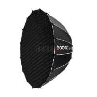 Godox QR-P120T avec Nid d'abeille – Softbox parabolique à dégagement rapide 120 cm, monture Bowens, 16 tiges, intérieur argenté, diffuseurs amovibles, grille nid d'abeille incluse