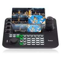 Tenveo KB300 PRO – Contrôleur PTZ joystick 4D avec écran LCD 7" quad-view, NDI, VISCA, ONVIF, PoE et contrôle de 255 caméras IP pour le broadcast et la visioconférence
