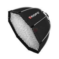 Triopo K2-90 avec grille – Softbox octogonale 90cm à 8 baleines, montage rapide, monture Bowens, intérieur argenté réfléchissant pour le portrait et le studio