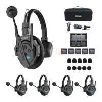 SYNCO Xtalk XPro5 – Système d'intercom sans fil 5 casques full-duplex 2,4 GHz, portée 500 m, réduction de bruit IA, algorithme MasterFree, batteries amovibles et station de charge 6 emplacements